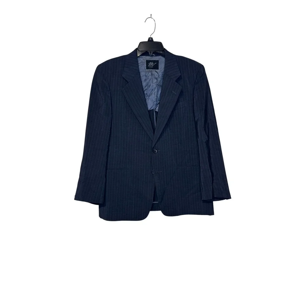 Emenegildo Zegna Women's Blazer‎ Jacket Mohair Trophy 2-Button Pinstriped Sz. 42